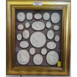 Twenty Two cameo plaques presented in a frame
