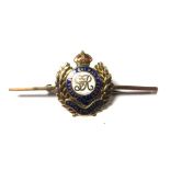 A Royal Engineers 9 carat gold sweetheart brooch
