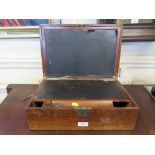 A 19th century mahogany writing box with leather lined fitted interior, as found 41.5cm wide 28.