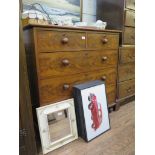 A mid Victorian mahogany chest of drawers, with two short over three long graduated drawers on