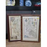 After Joan Blaeu Map of Buckinghamshire hand coloured engraving 42cm x 27cm and a reproduction of