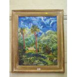 Julian Bettney The Palms - Abbotsbury Sub Tropical Garden Acrylic on board Signed and dated '97,