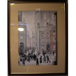 After L.S. Lowry 'The Hawkers Cart' Print 52cm x 37.5cm