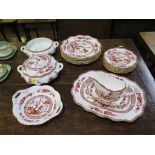 A Coalport Indian Tree Coral pattern dinner service, including two tureens (one with lid) plates and