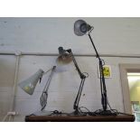 A Herbert Terry & Son anglepoise lamp and two other anglepoise lamps