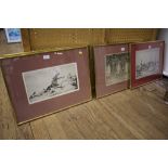 Ernest Stephen Lamsden Four views of the Ganges and India Etchings, signed in ink and numbered dated