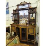 An Edwardian rosewood and marquetry mirrorback side cabinet, in the manner of Collinson & Lock,