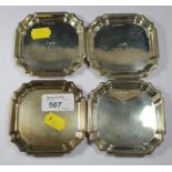 A set of four silver coasters, Birmingham 1966