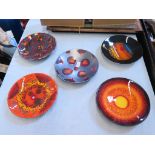 Poole Pottery decorative bowls: Alignment and Jupiter (limited editions from the Planets Series) Sun