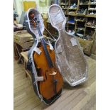 A cello by Andreas Zeller Romania for Sentor Music Co. Ltd labelled, length of back 78cm, in a