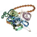 A bag of mixed bead necklaces