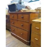 A Victorian mahogany chest of drawers with two short and two long drawers on a plinth base and pad