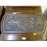 A pair of mahogany panels with a finely carved Art Nouveau design to each