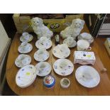 Various The Present Company coffee cans and saucers, two soap dishes, a flower brick, Victorian