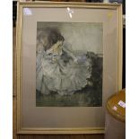 After Sir William Russell Flint Portrait of Cecilia Print 'by permission of Sir William Russell