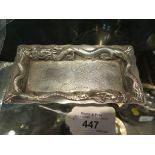 A Luen Wo Chinese silver three dragons pin tray, circa 1900, 13.5 x 7cm