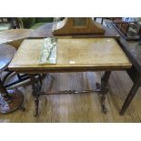 A mid Victorian burr walnut foldover card table, the rectangular top on moulded lyre shape