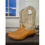 A pair of American leather cowboy boots by Justin Style (US size 10 1/2)