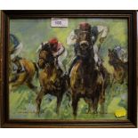 Wayne Castle 'The Winner' and 'Going for Home' Pair of oils Signed 22.5cm x 26cm (2)