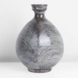 David Leach (British, 1911-2005) Squared Bottle Stoneware, ovoid form tapering to the shoulder