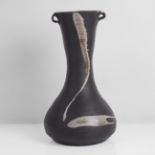 Janet Leach (American, 1918-1997) Tall Vessel, circa 1965 Stoneware, dry black body with strong