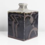 Hamada Shoji (Japanese, 1894-1978) Square Bottle Stoneware, rich tenmoku over iron glazes with