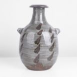 Janet Leach (American, 1918-1997) Small Bottle with Lugs, circa 1975 Stoneware, layered brushed