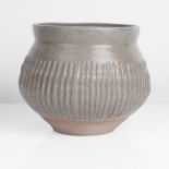 Katharine Pleydell-Bouverie (British, 1985-1985) Fluted Bowl Stoneware, soft olive green glaze,