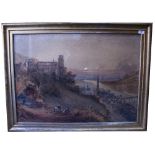 IN THE MANNER OF THOMAS LEESDON ROWBOTHAM View of Heidelberg and the Neckar, watercolour, 63cm x