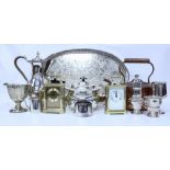 MISCELLANEOUS METALWARE to include a silver plated teapot, a silver plated tray, a copper kettle