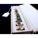 A SELECTION OF SILVER AND 9CT GOLD DRESS RINGS in a ring box (9) overall weight 45 grams