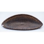 A 20TH CENTURY WICKER WEAVED GRAIN SIEVE 119cm overall