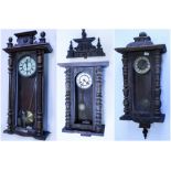 A GROUP OF THREE VARIOUS CONTINENTAL VIENNA TYPE WALL CLOCKS all for restoration (3)