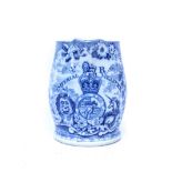 A VICTORIAN BLUE AND WHITE PINT MEASURE 12cm high