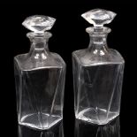 A PAIR OF BACCARAT CRYSTAL COGNAC DECANTERS with etched circular mark to the base and with an