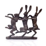 ROBERT CRUTCHLEY (21ST CENTURY SCHOOL) 'Hare Congo', bronze, signed with initials R.C. 15cm wide x