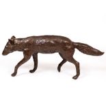 JOHN COX (21ST CENTURY SCHOOL) 'Trotting Fox', bronze, indistinctly signed with a monogram