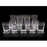 A SELECTION OF SEVRES CRISTAL WATER AND WHISKY GLASSES of wrythen form