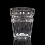 A LARGE BACCARAT OCTAGONAL CRYSTAL VASE with faceted sides with engraved circular mark to the base