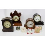 A COLLECTION OF VINTAGE CLOCKS to include a Ingersoll clock, a late Victorian / early Edwardian