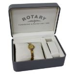 A ROTARY LADIES 9CT GOLD BRACELET WATCH the dial 1.6cm wide