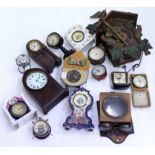 MISCELLANEOUS ANTIQUE AND LATER MANTLE CLOCKS and a cuckoo clock