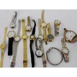 A COLLECTION OF LADIES WRISTWATCHES to include and early 20th Century silver backed wrist watch