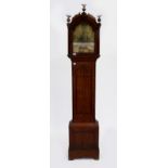 A 19TH CENTURY LONG CASE CLOCK the brass dial with Arabic and Roman numerals, a subsidiary second