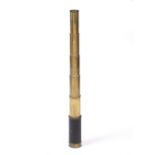 A 19TH CENTURY EIGHT DRAWER TELESCOPE signed 'Blunt, Cornhill, London', with black lacquered barrel,