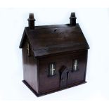 A 20TH CENTURY HAND MADE MAHOGANY DOLL'S HOUSE 43cm x 52cm x 29cm