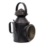 LNER BLACK PAINTED HAND HELD RAILWAY LANTERN 'Kelvedon' number 12249, 34cm high