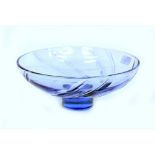 AN EARLY TO MID 20TH CENTURY BLUE GLASS BOWL 25.5cm diameter