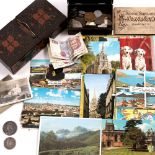 A HUNTLEY AND PALMERS BISCUIT TIN a tin of coins to include commemorative coins, pre-decimal