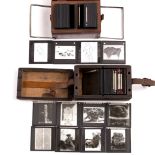 A SMALL COLLECTION OF EARLY 20TH CENTURY MAGIC LANTERN SLIDES including images of cave paintings,